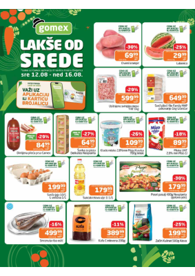 Lakše od srede 12.08 - 16.08