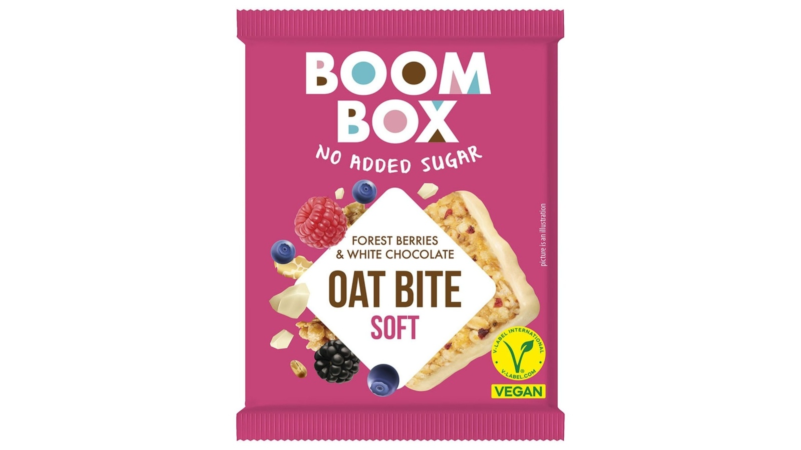 BOOM BOX ovseni keks šumsko voće bela čokolada 20g Cenoteka