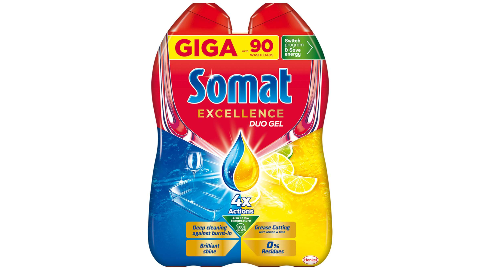 SOMAT Gel za mašinsko pranje posuđa lemon 2x810ml - Cenoteka