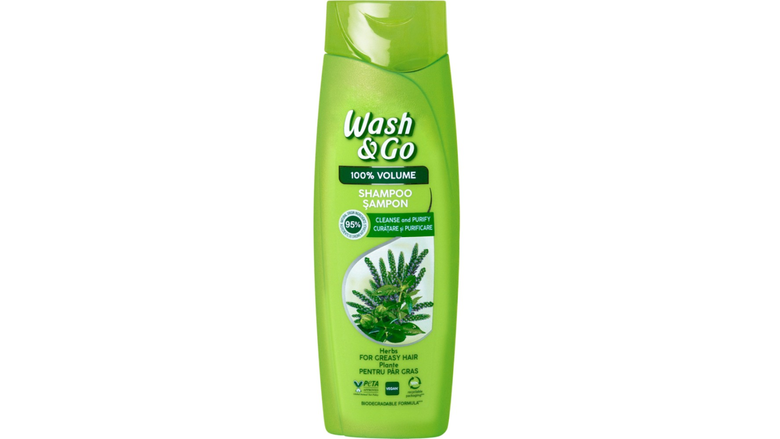 Šampon WASH&GO herbal za masnu kosu 180ml Cenoteka