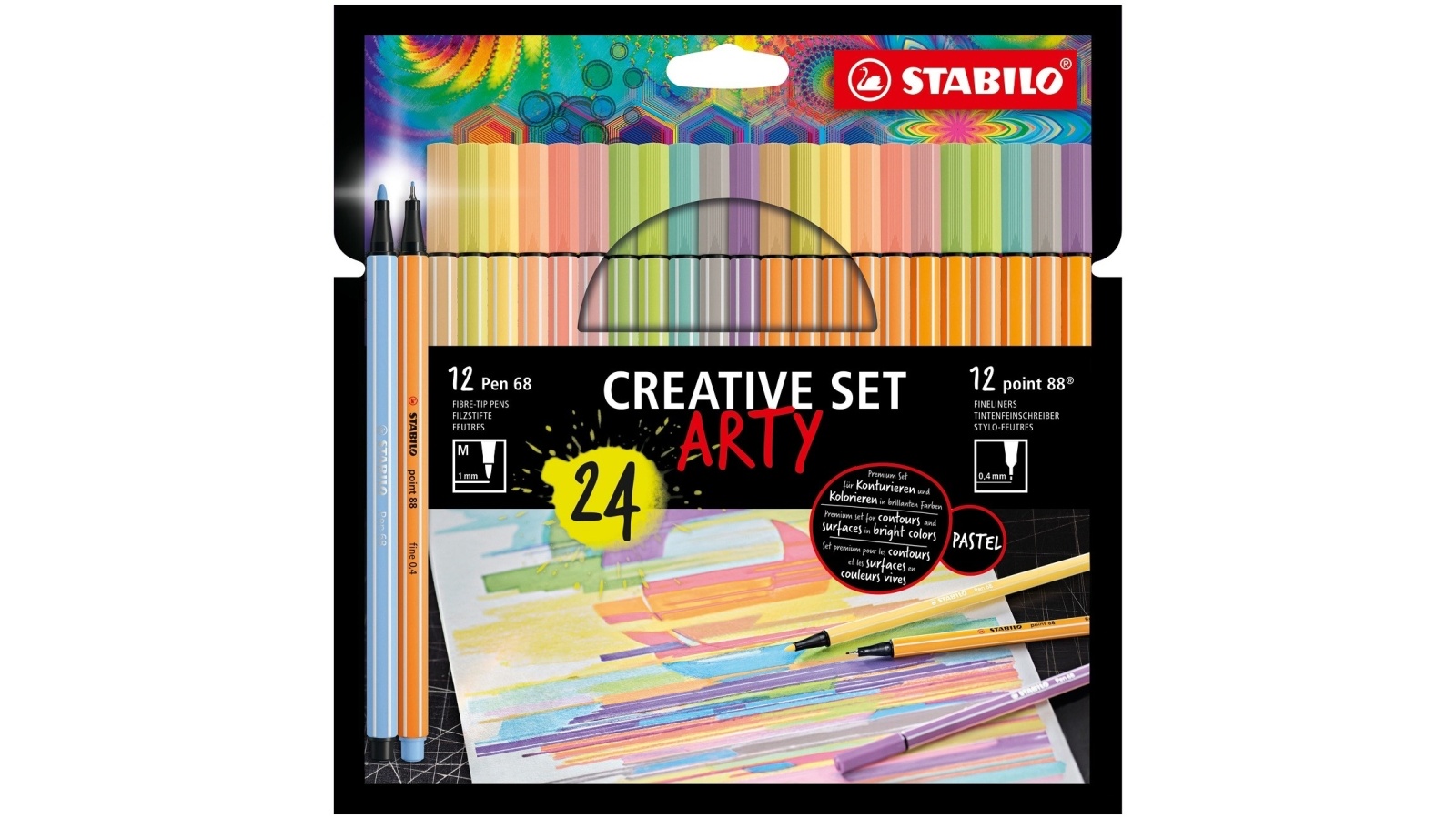 Stabilo - Pennarello con punta in fibra point 88, spessore del tratto 0,4 mm grigio scuro 96