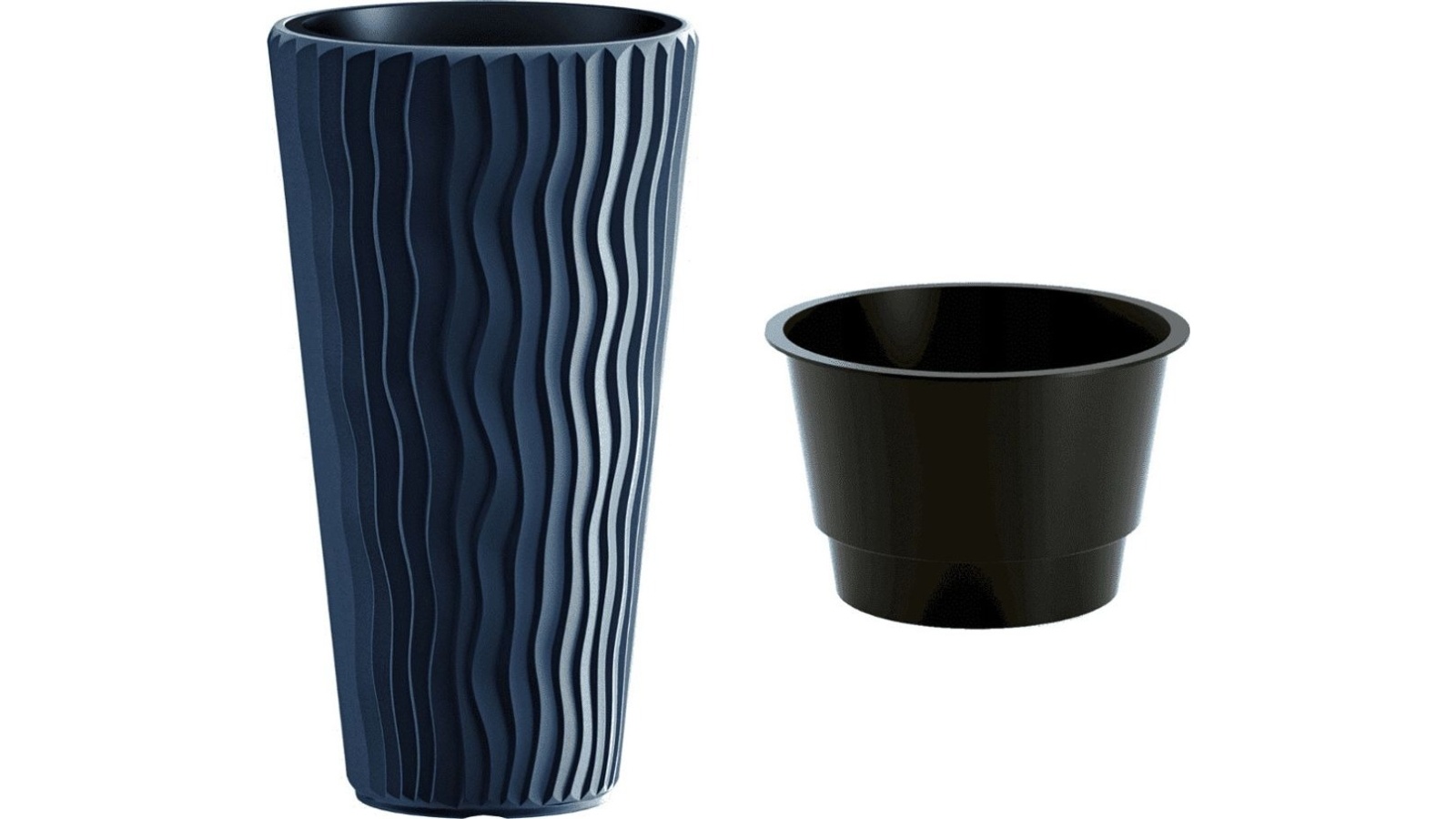 Zanvic Vaso Alto Sandy Slim In Plastica - Antracite 39 Cm - Design Slim Con Capacità 45 L - Per Interni/Esterni Con Contenitore