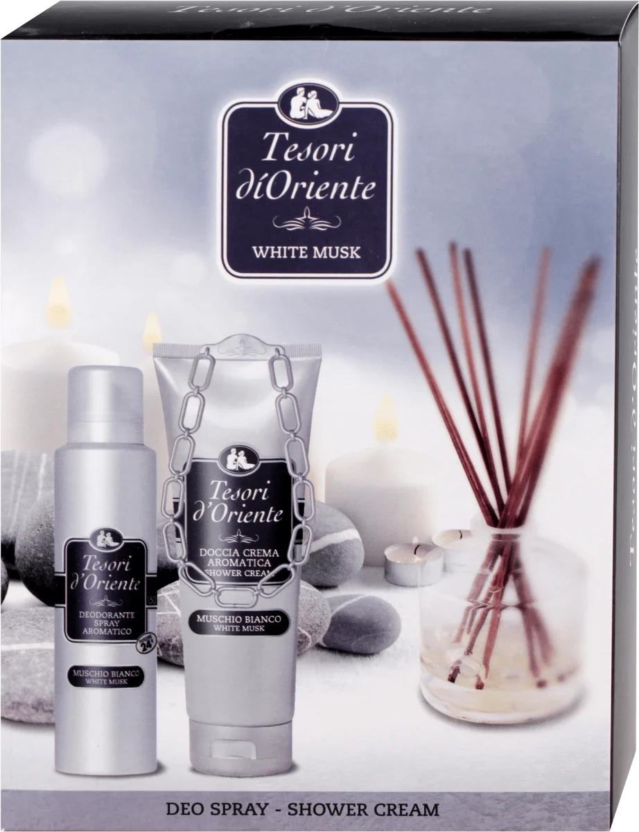 Set Profumatore Ambiente Tesori D'Oriente - Diffusore Con Bastoncini E Spray, Note Gelsomino E Fiori D'Arancio