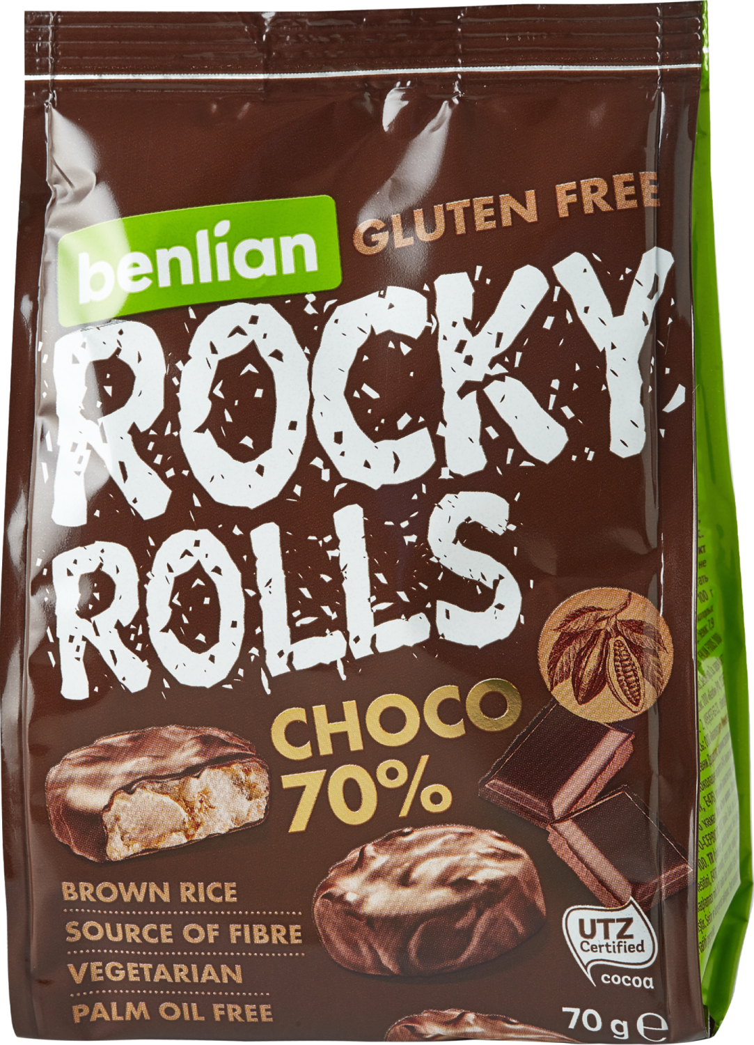 Galete BENLIAN Rocky rolls choco 70% 70g - Cene i Akcije
