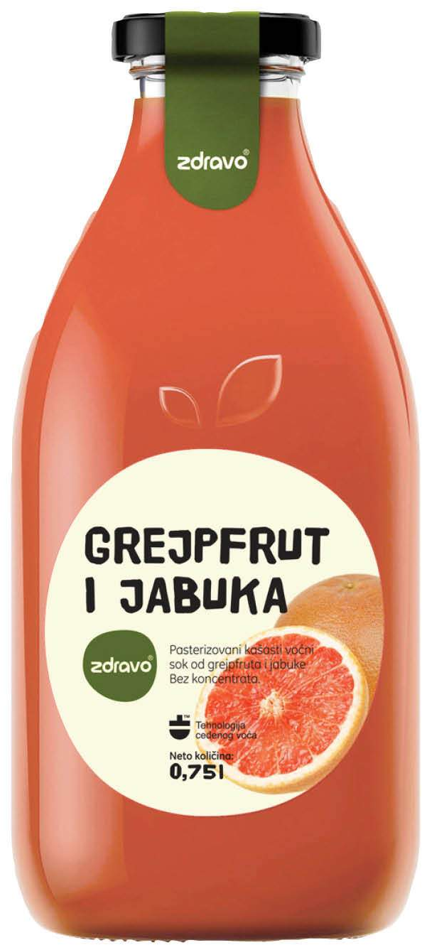 Voćni sok ZDRAVO grejpfrut jabuka 750ml Cenoteka