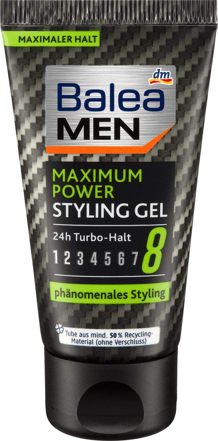 Balea Men Power Flex Styling Gel | 150 G, Flexibler Halt Stufe 3 | Ohne Verkleben