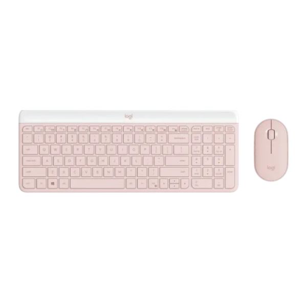LOGITECH set bežični miš i tastatura MK470 Slim roze EN(US)