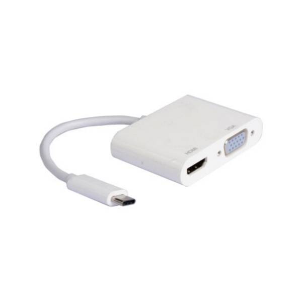 E-GREEN konverter USB-C 3.1 (m) na HDMI/VGA (ž/ž)