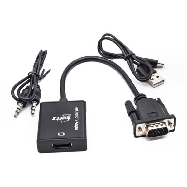 KETTZ konverter VGA (m) na HDMI/3.5mm (ž/m)