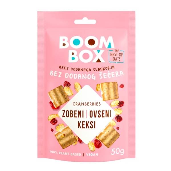 BOOM BOX ovseni keks brusnica 50g