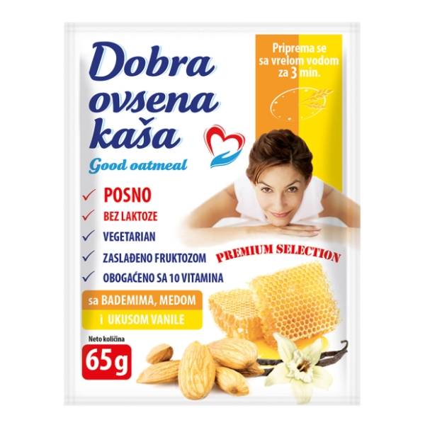 DOBRA ovsena kaša badem med vanila 65g