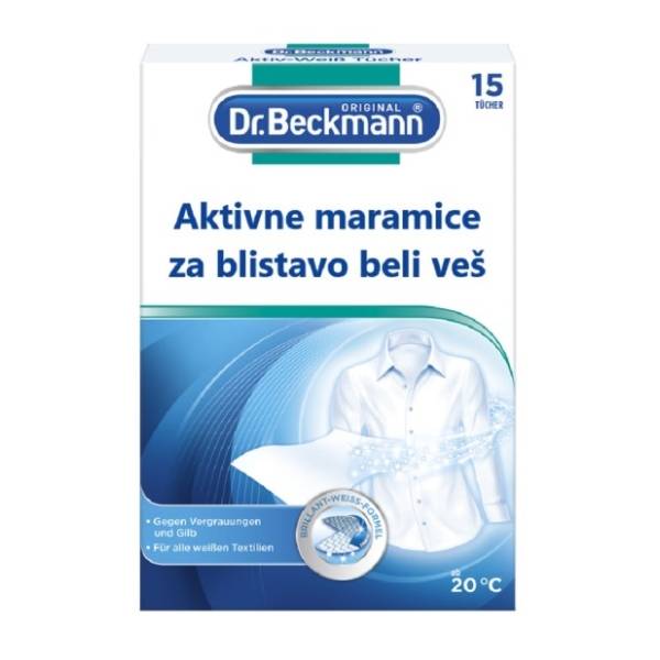 DR.BECKMANN aktivne maramice za beli veš 15kom