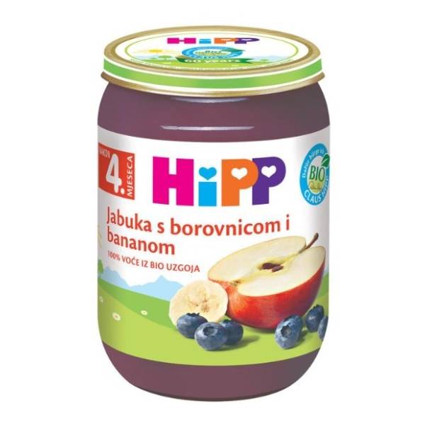 HIPP kašica jabuka sa borovnicom i bananom 190g
