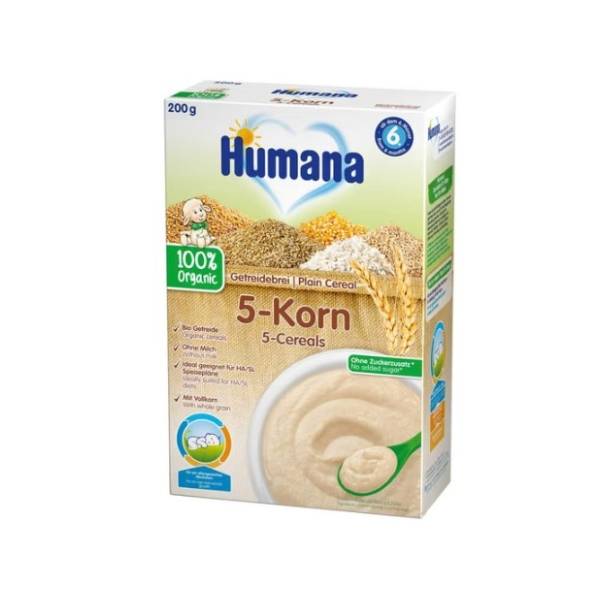 HUMANA organska bezmlečna kaša 5 žitarica 200g