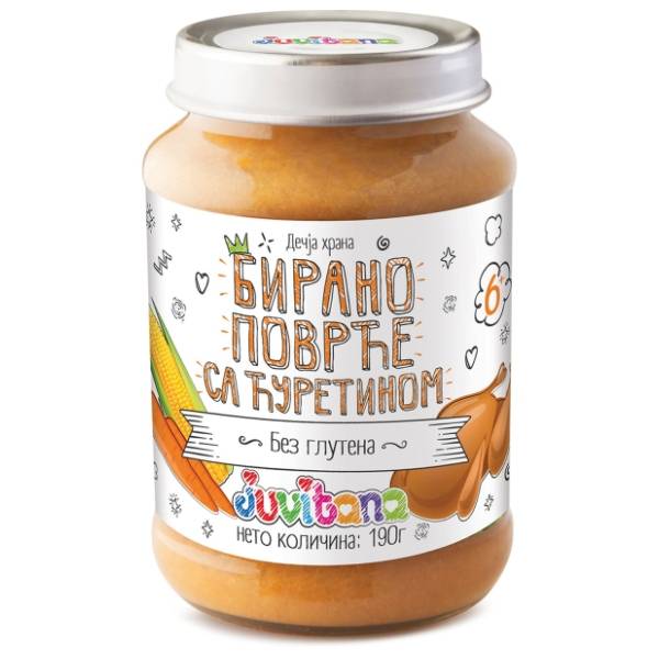 JUVITANA kašica birano povrće ćuretina 190g