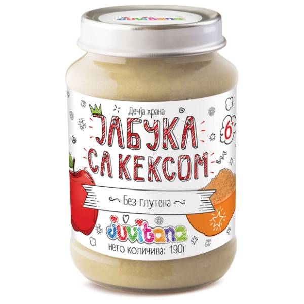 JUVITANA kašica jabuka keks 190g