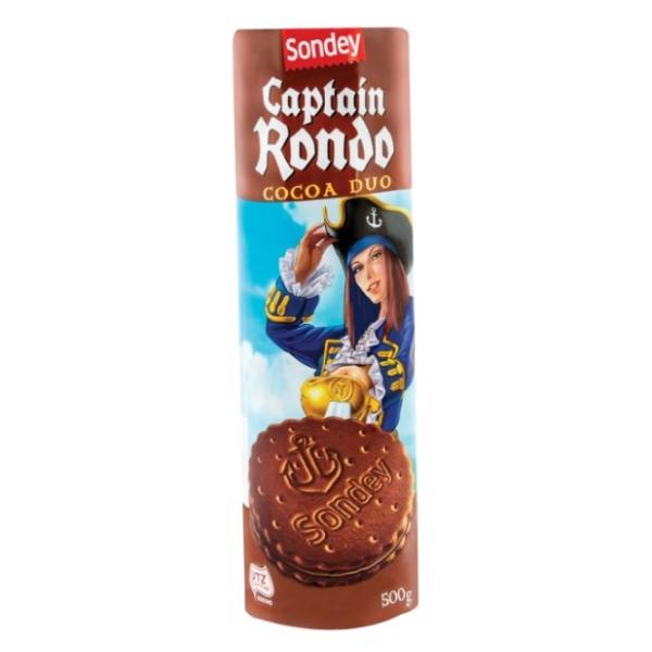 Keks CAPTAIN RONDO Cacao Duo 500g Sondey - Cenoteka