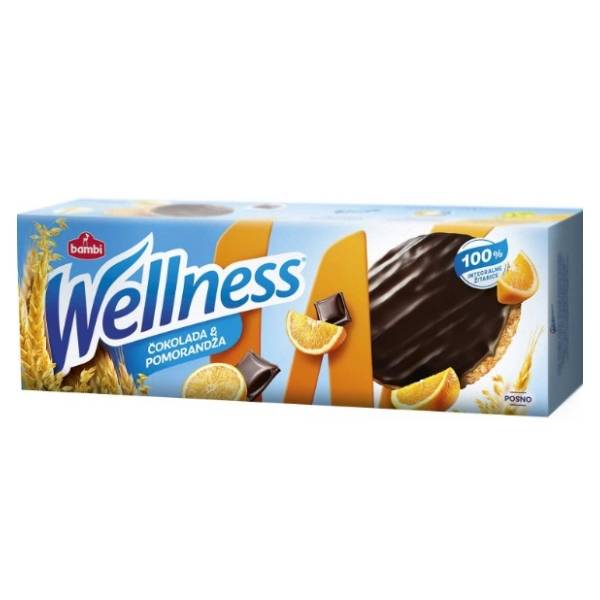 Keks WELLNESS pomorandža čokolada 155g