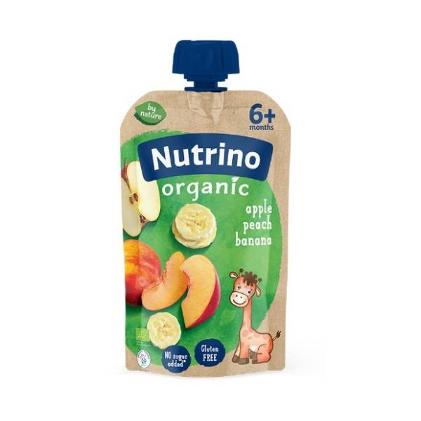 NUTRINO Organic voćni pire jabuka breskva banana 100g