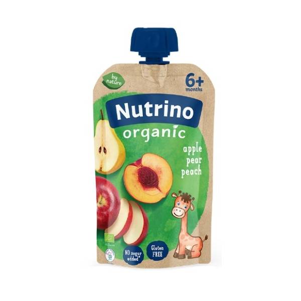 NUTRINO Organic voćni pire jabuka kruška breskva 100g