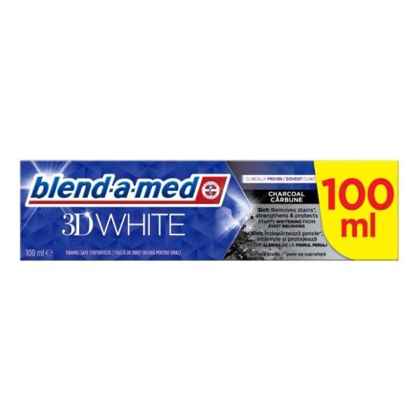 Pasta BLEND-A-MED 3D White Charcoal 100ml