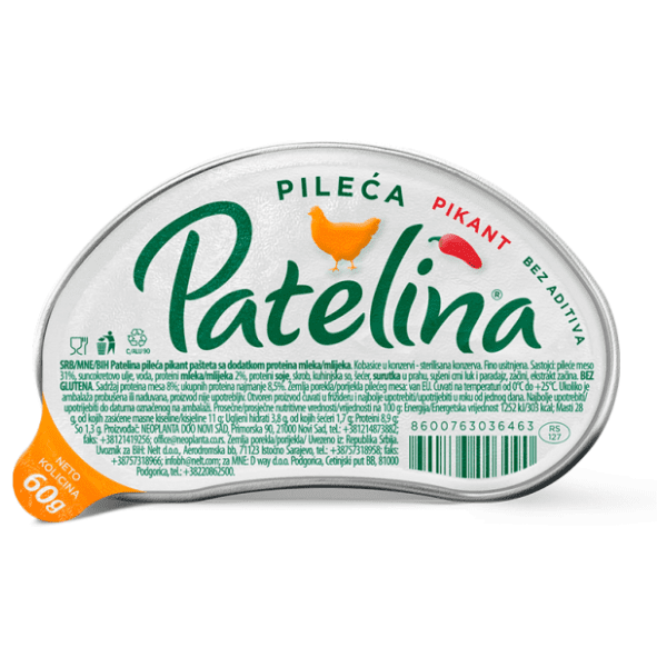 Pašteta PATELINA pileća pikant 60g