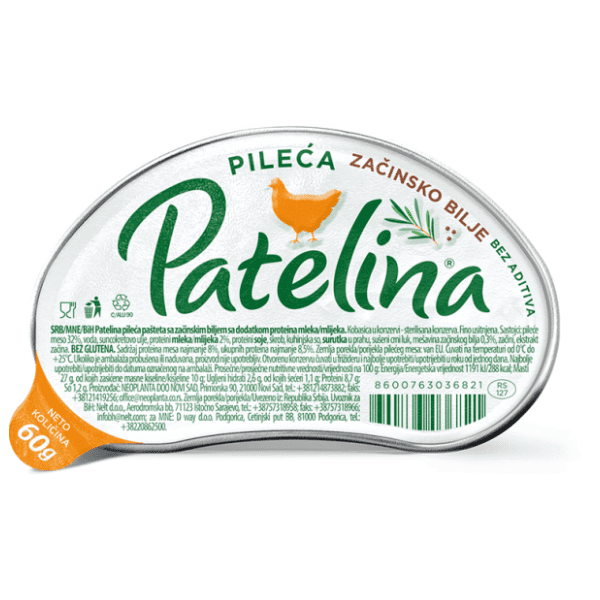 Pašteta PATELINA pileća sa začinskim biljem 60g