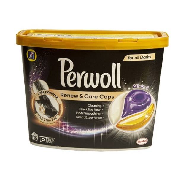 PERWOLL kapsule Renew & Care Black 27kom