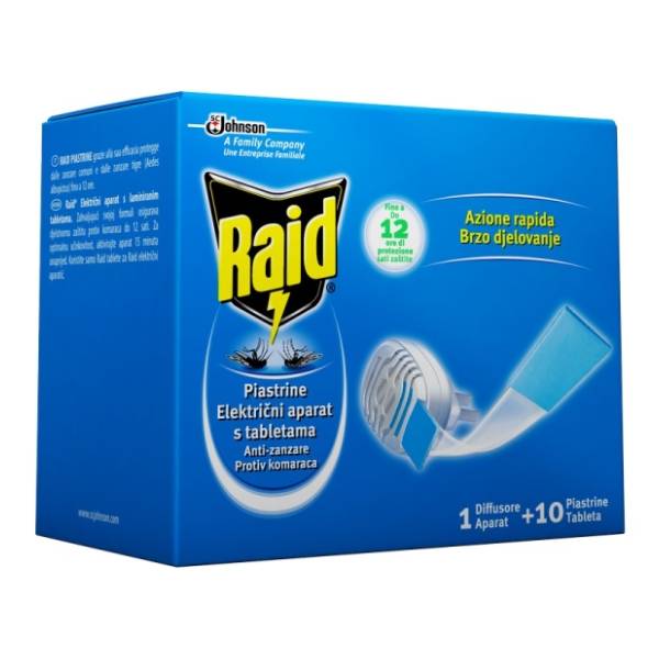 RAID električni aparat sa tabletama protiv insekata 1kom