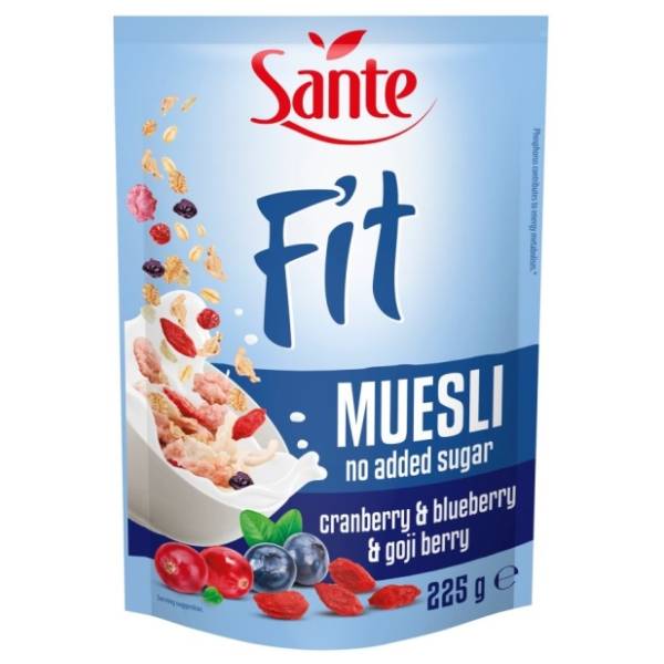 Musli SANTE Fit brusnica borovnica godži bobice 225g