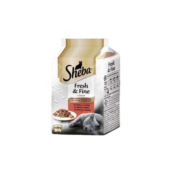 SHEBA hrana za mačke izbor mesa 6x50g
