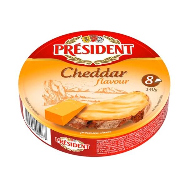 Topljeni sir PRESIDENT cheddar 140g