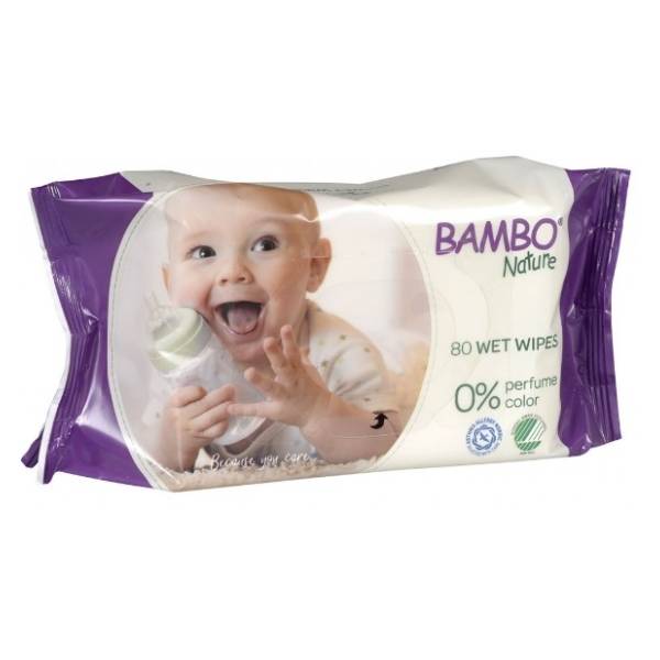 Vlažne maramice BAMBO Nature 0% perfume color 80kom