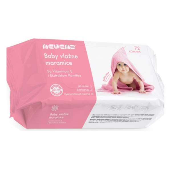 Vlažne maramice NEVENA roze 72kom