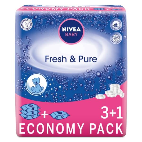Vlažne maramice NIVEA Baby pure 4x63kom