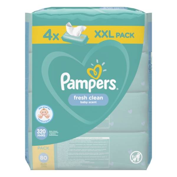 Vlažne maramice PAMPERS fresh 4x80kom