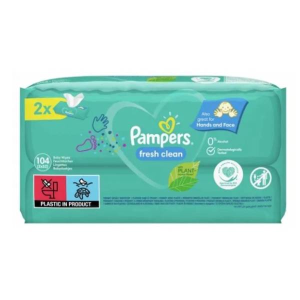 Vlažne maramice PAMPERS fresh clean 2x52kom