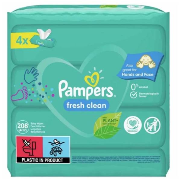 Vlažne maramice PAMPERS fresh clean 4x52kom