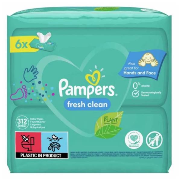 Vlažne maramice PAMPERS fresh clean 6x52kom