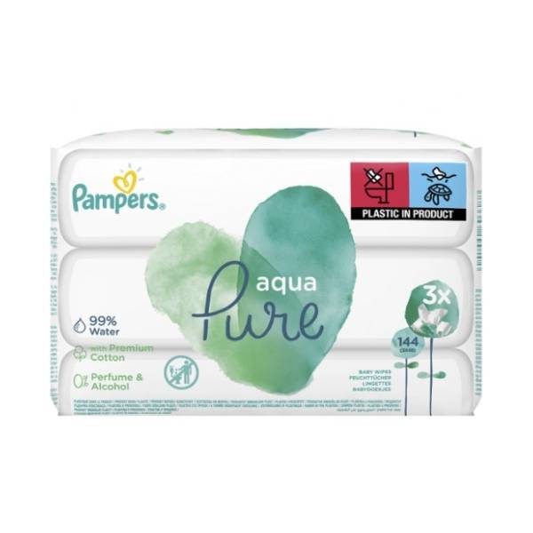 Vlažne maramice PAMPERS Pure aqua 3x48kom