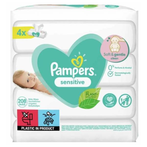 Vlažne maramice PAMPERS sensitive 4x52kom