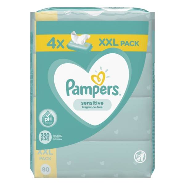 Vlažne maramice PAMPERS sensitive 4x80kom
