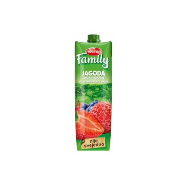 Voćni sok NECTAR Family jagoda 1l