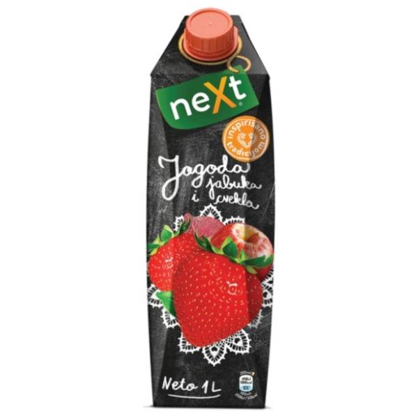 Voćni sok NEXT Premium jagoda 100% 1l