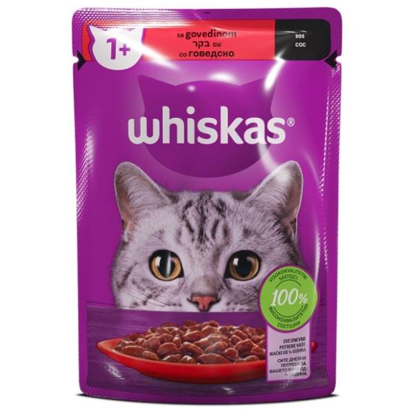 WHISKAS Adult hrana za mačke govedina 85g