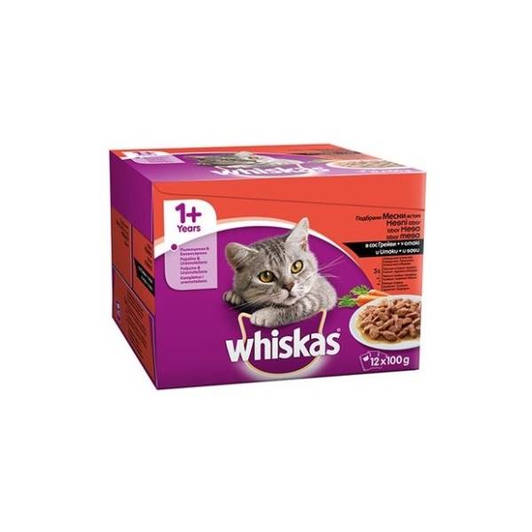 WHISKAS izbor mesa u sosu 12x100g