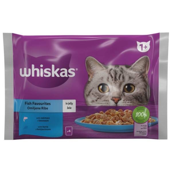 WHISKAS Adult hrana za mačke riba 4x85g