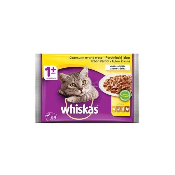 WHISKAS Senior izbor živine u želeu 4x100g