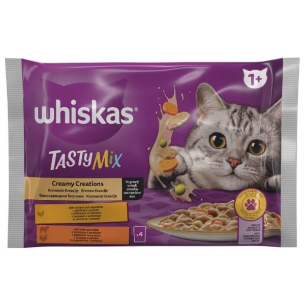 WHISKAS Tasty mix hrana za mačke jagnjetina i ćuretina 4x85g