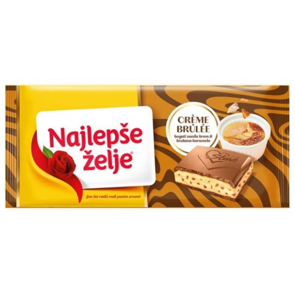 Čokolada NAJLEPŠE ŽELJE creme brulee 182g